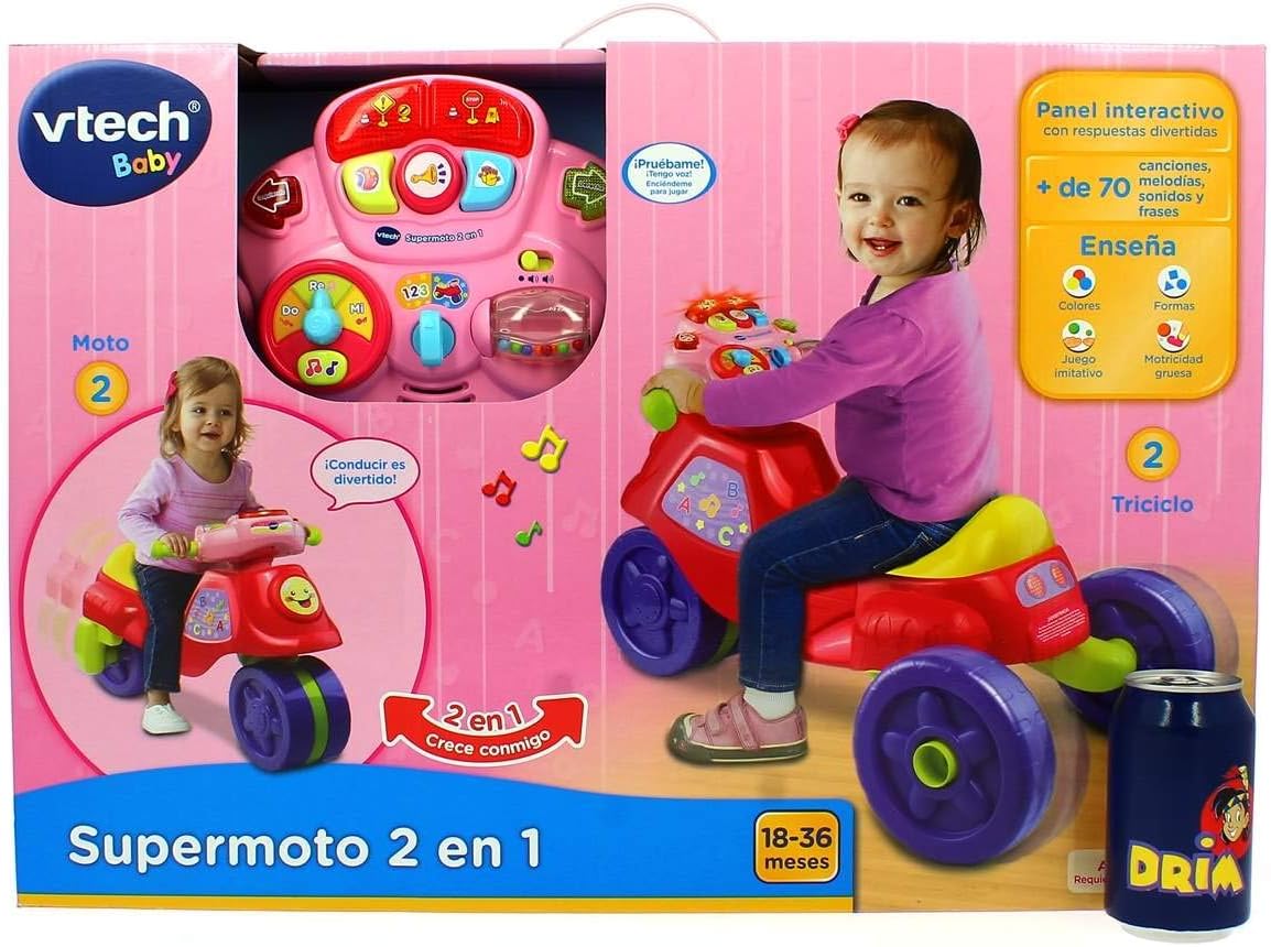 VTech - Super moto correpasillos electrónica 2 en 1, color rosa (80-181757): Amazon.es: Juguetes y juegos