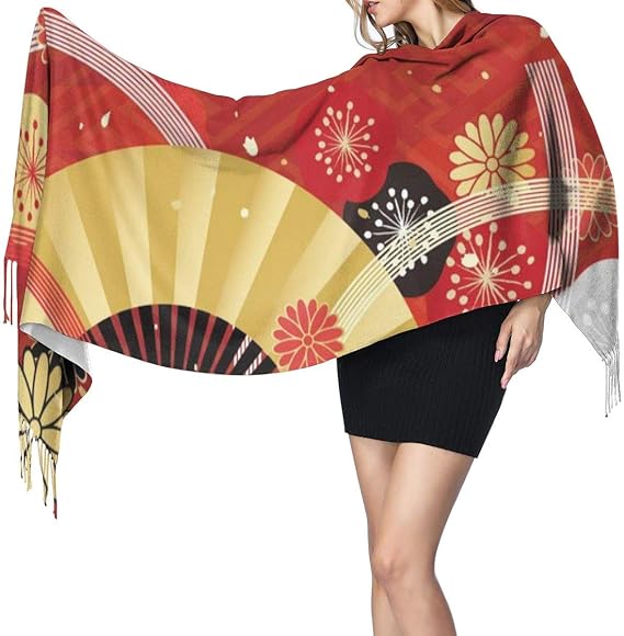 Amazon ストール ショール レディース 桜柄 和風 日本柄 マフラー スカーフ フリンジ付き 大判 カシミヤ 結婚式 誕生日 プレゼント ギフト パーティ オフィス 冷房対策 二次会 ふんわり 無地 厚手 マフラー 通販
