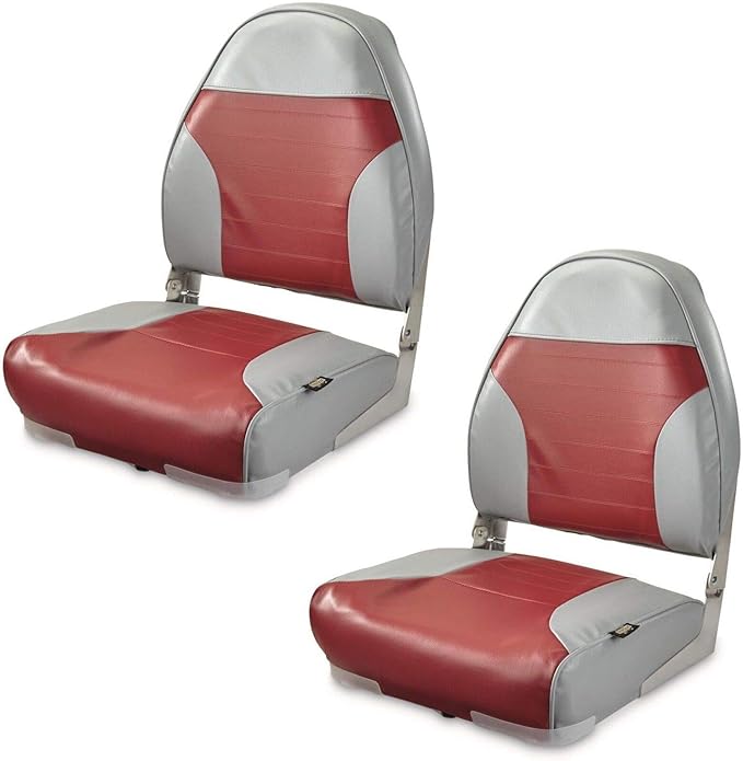 Set of 3 High Back Fold Down Marine Boat Seat Pontoon Boating Bass