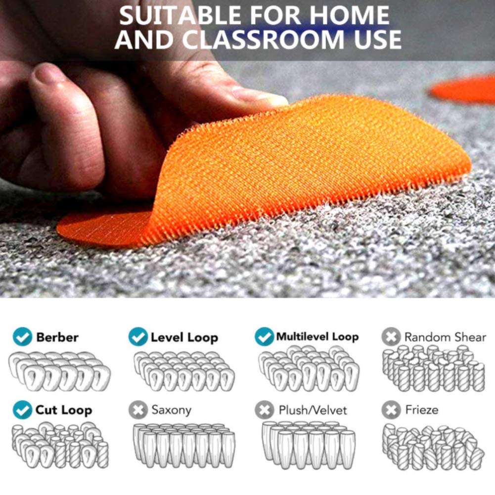 Koogel 40pcs Carpet Markers,2Size Carpet Spots Carpet Markers Kids Preschool Kindergarten Teachers Classroom Dots for Floor