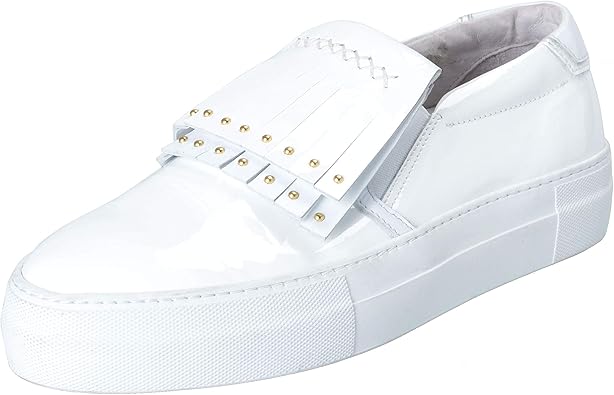 white patent leather loafers