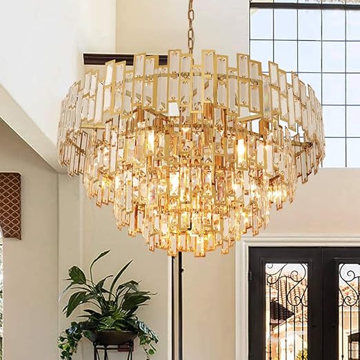 Antilisha Gold Crystal Chandelier Lighting Foyer Hall Entry Way