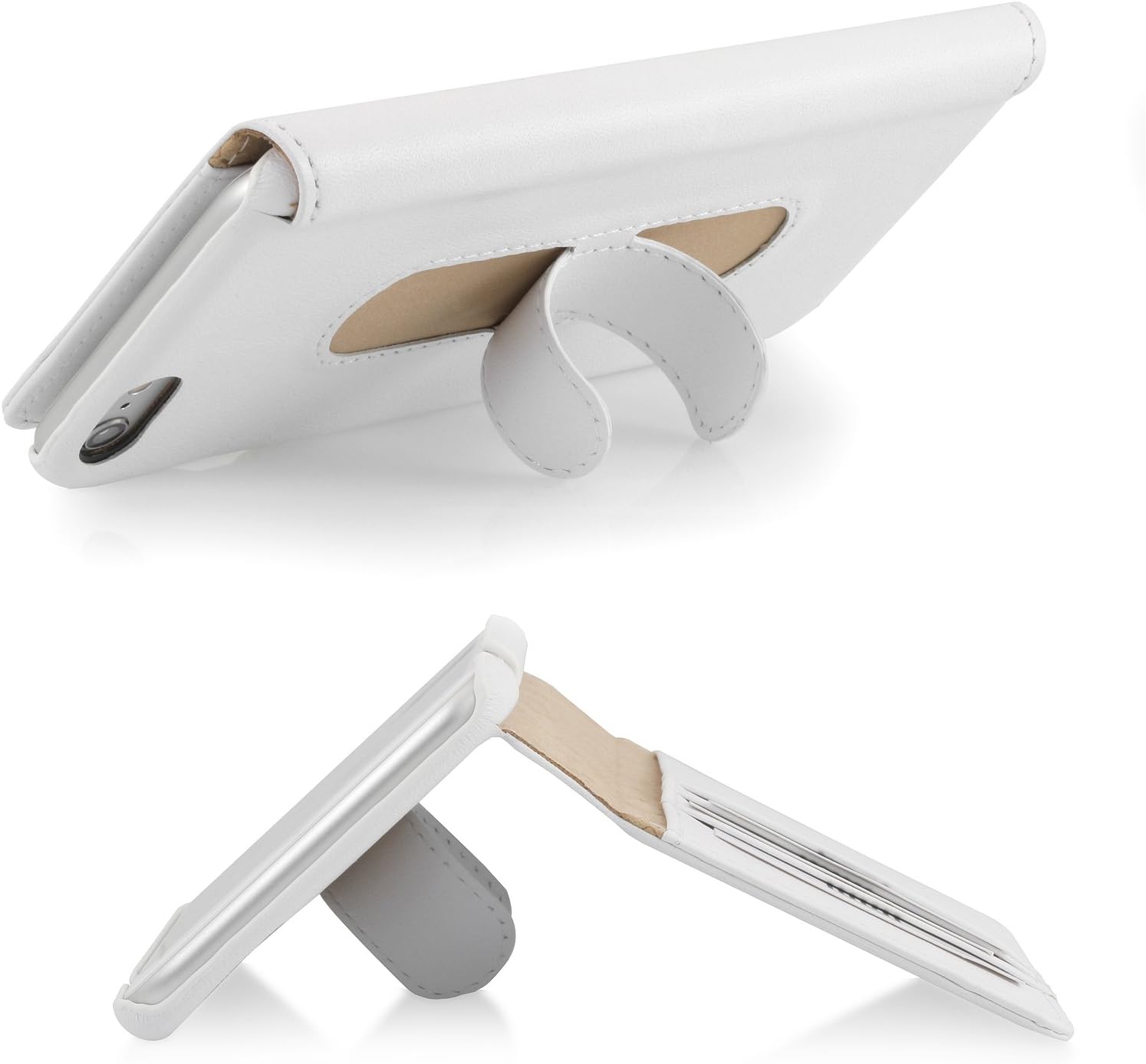 StilGut Slim Wallet Type Leather Case Compatible with iPhone 6Plus/6s Plus 5.5", White - Image 3