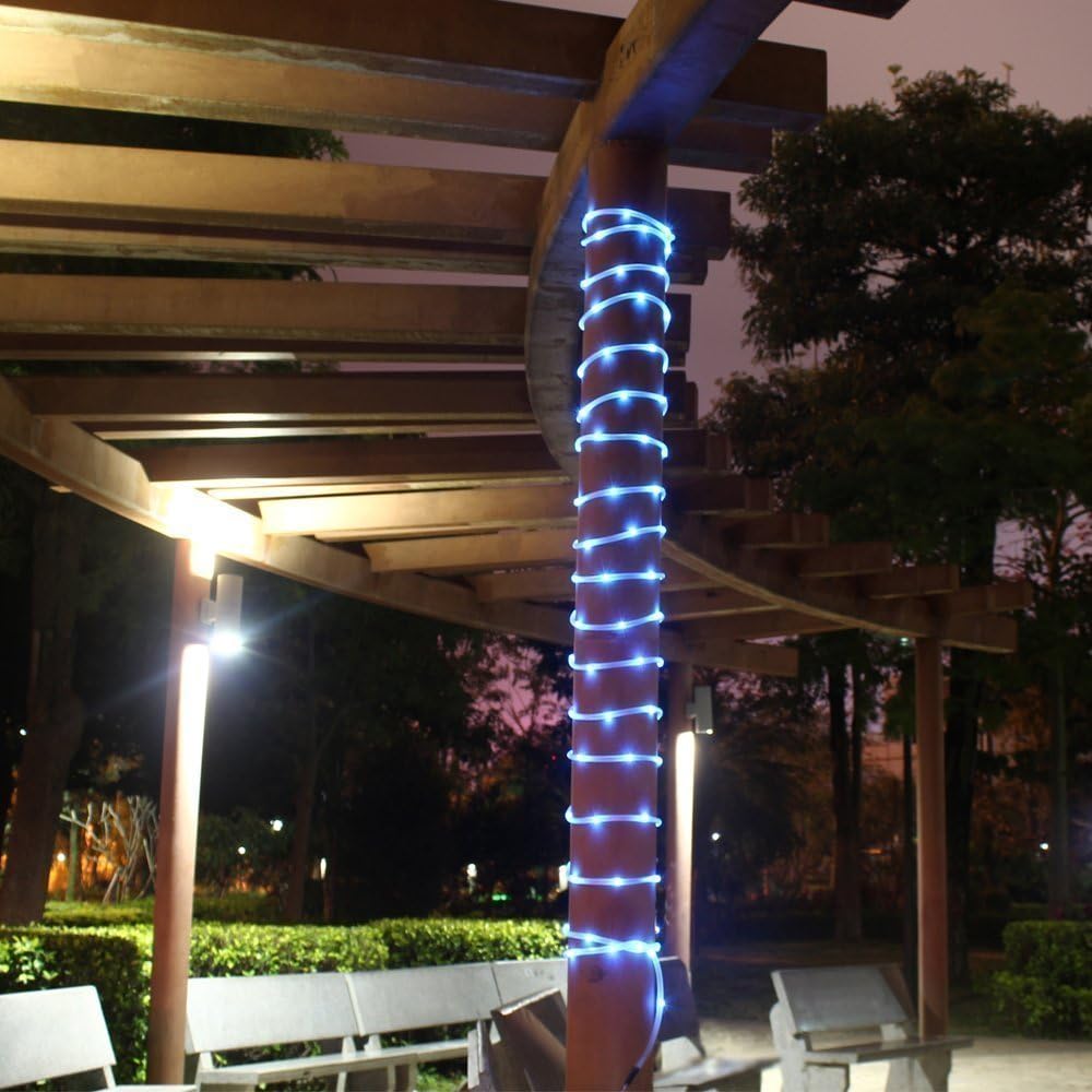 Solar Rope Lights,DINOWIN 100 LEDs 39ft/12M Waterproof Copper Wire Lights Tube - Image 5