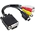 Insten VGA to TV S-Video 3 RCA PC Computer AV Adapter Cable