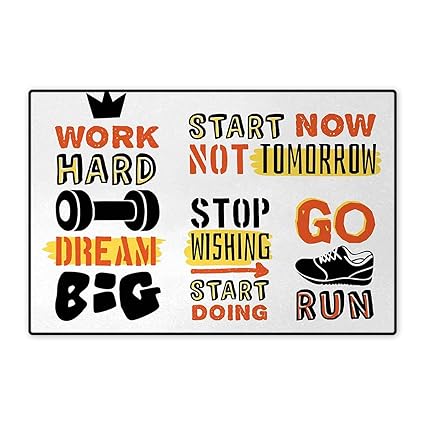 Amazon Com Fitness Doormat Sports Affirmation Positive Quotes