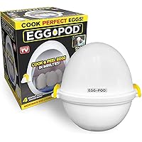EGGPOD by Emson Wireless Microwave Hardboiled Egg Maker, Cooker, Boiler & Steamer, 4 Perfectly-Cooked Hard boiled Eggs…