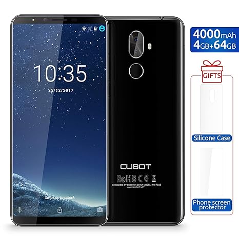 CUBOT X18 Plus Smartphone 4G ohne Vertrag Dual SIM Display 5.99’’ Android 8.0 Octa-core Fingerabdrucksensor ROM 64GB+Ram 4GB 