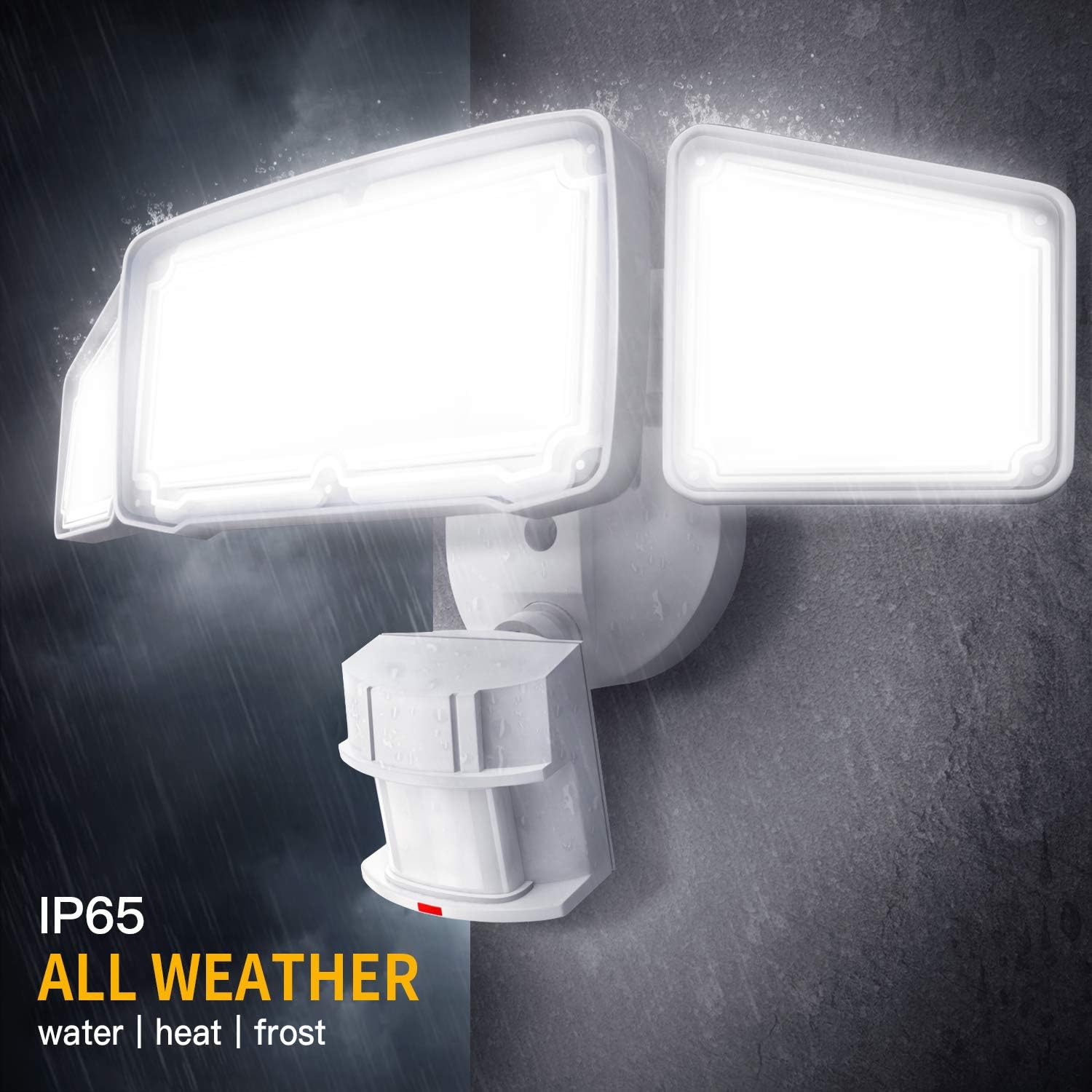 3 Head LED Security Lights Motion Outdoor Motion Sensor Light Outdoor 40W 3500 Lumens 5000k Waterproof IP65 ETL Motion Sensor Flood Light Exterior Security Light led: Home Improvement