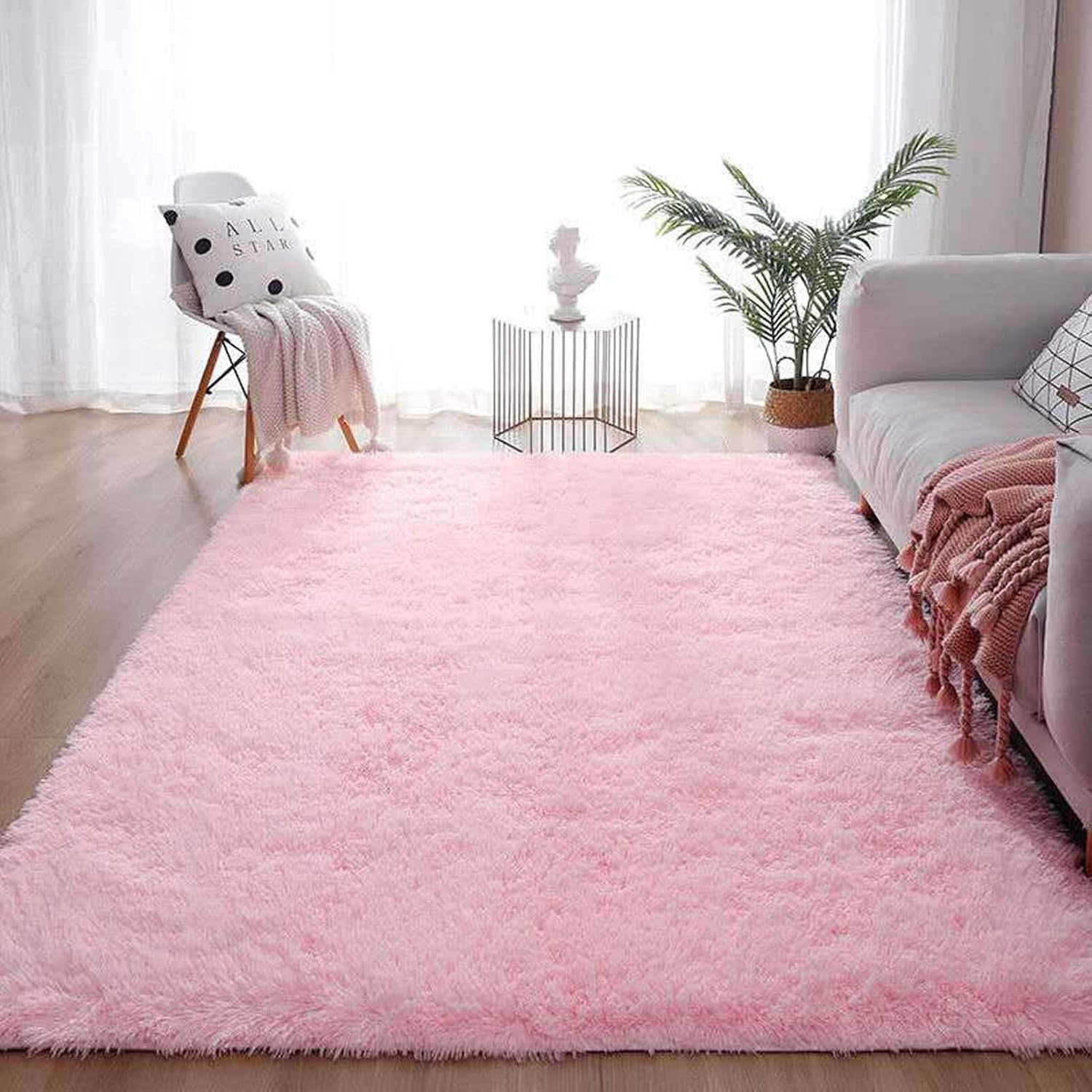 SAFAJINHH Rectangle Nursery Rug Area Rugs,Fluffy Soft Fuzzy Carpet