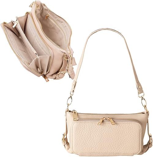 Amazon イマイバッグ Quay お財布ポーチ 本革 ショルダーバッグ レザーバッグ レディース お財布ポシェット nn アイボリー Imaibag イマイバッグ ショルダーバッグ