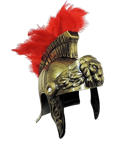 Amazon Com Novelty Giant Www Noveltygiant Com Roman Trojan Warrior Spartan Soldier Plastic Costume Helmet W Red Feather Crest Toys Games