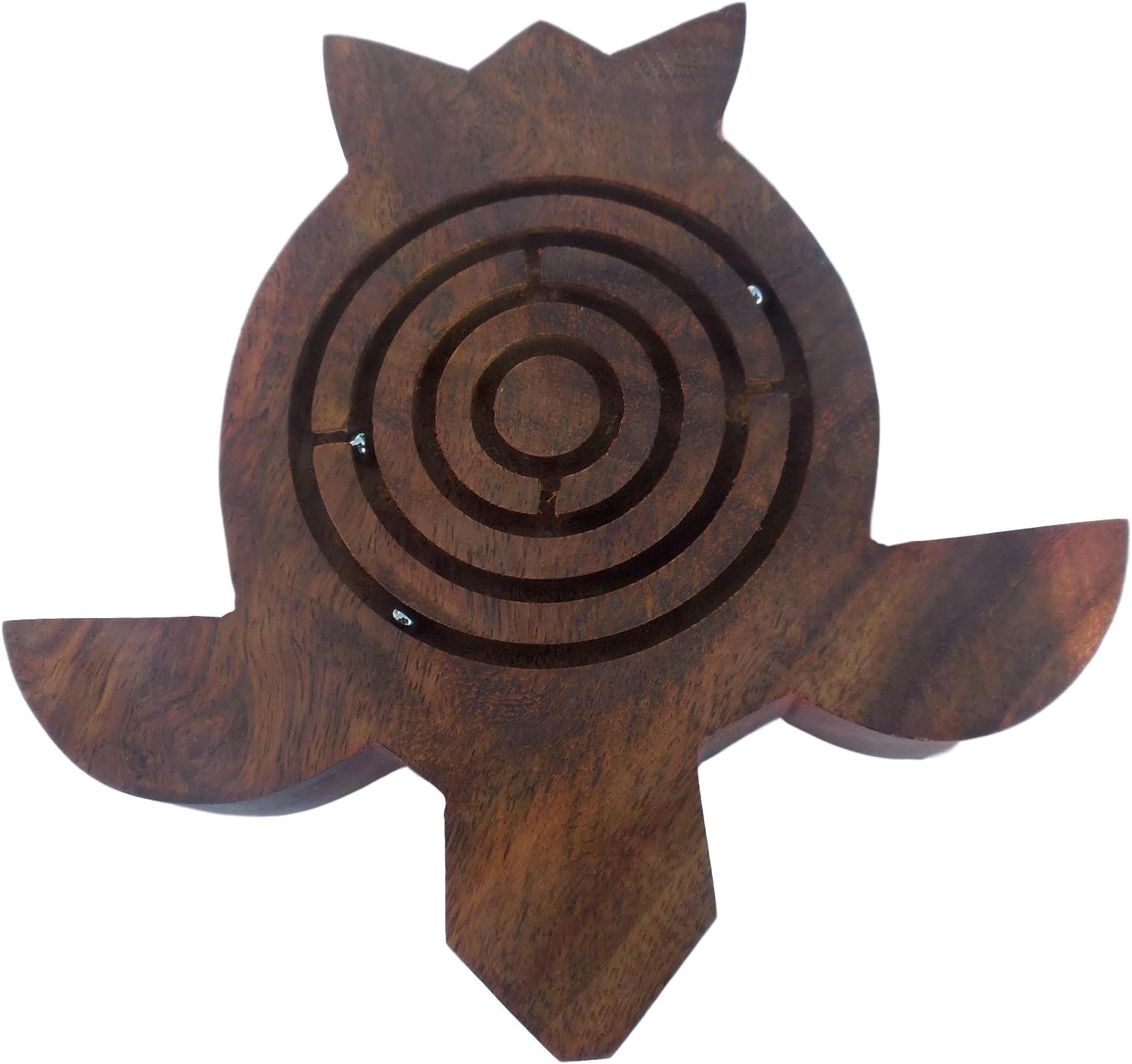 Wooden Labyrinth Ball Maze Puzzle Game Handcrafted Indian Dexterity Hand Eye Coordination Toys Wood