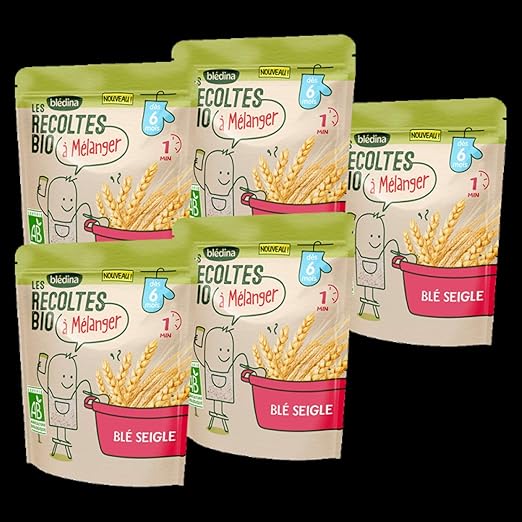 Bledina Les Recoltes Bio A Melanger Les 7 Cereales A Melanger Pour Les Repas Bio De Bebe Pack De 5x 180g Amazon Fr Epicerie