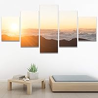 SIGNWIN 5 Panel Canvas Wall Art Colors of The Sky for Home Decorations Ready to Hang - 60