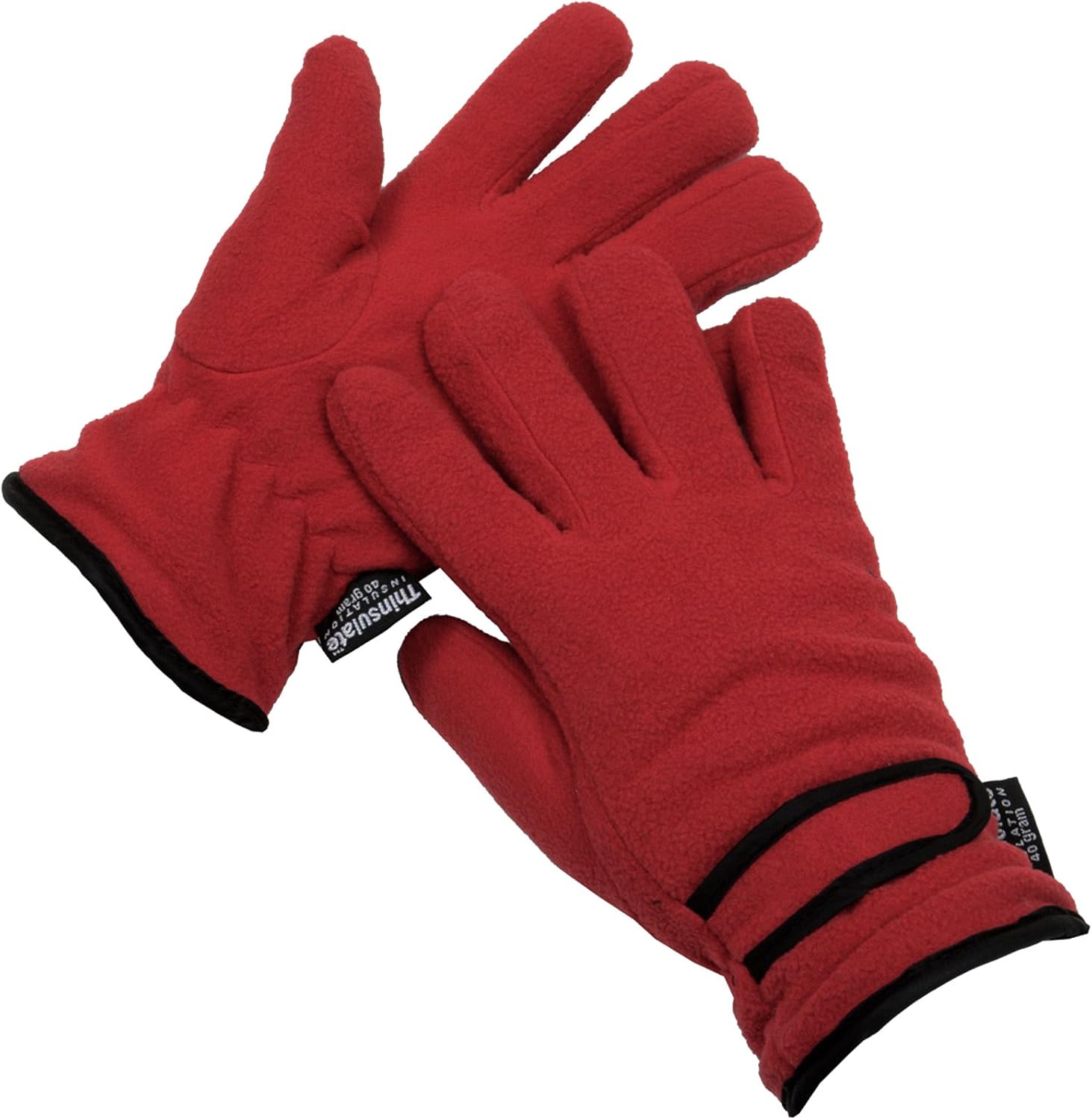 Ladies Thinsulate Insulation Winter Fleece Outdoor Gloves One Size Red Amazon.co.uk Clothing