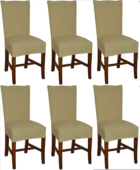 Bellboni Chair Covers Fitted Covers Fitted Chair Covers Bi Elastic Stretch 6 Pack Cream