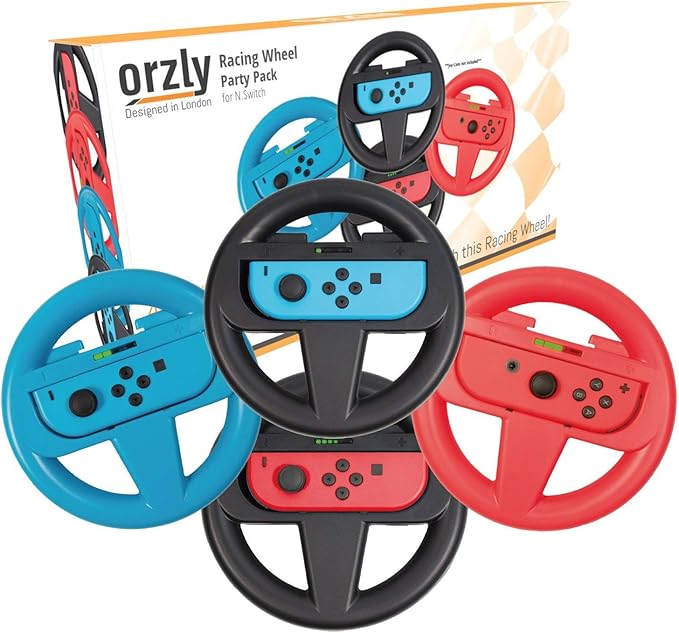 Orzly Nintendo Switch Steering Wheels Wheel Attachment Accessory Pack