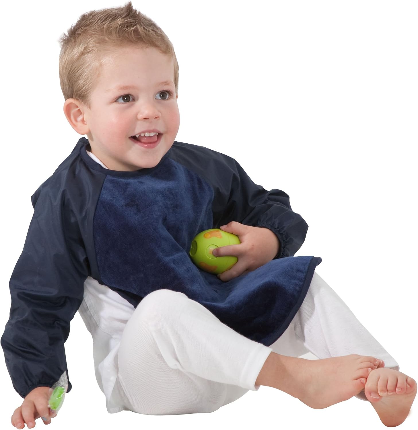 Mum2Mum 18M - 3Y Sleeved Wonder Bib Multipack in Navy/Orange - Image 4