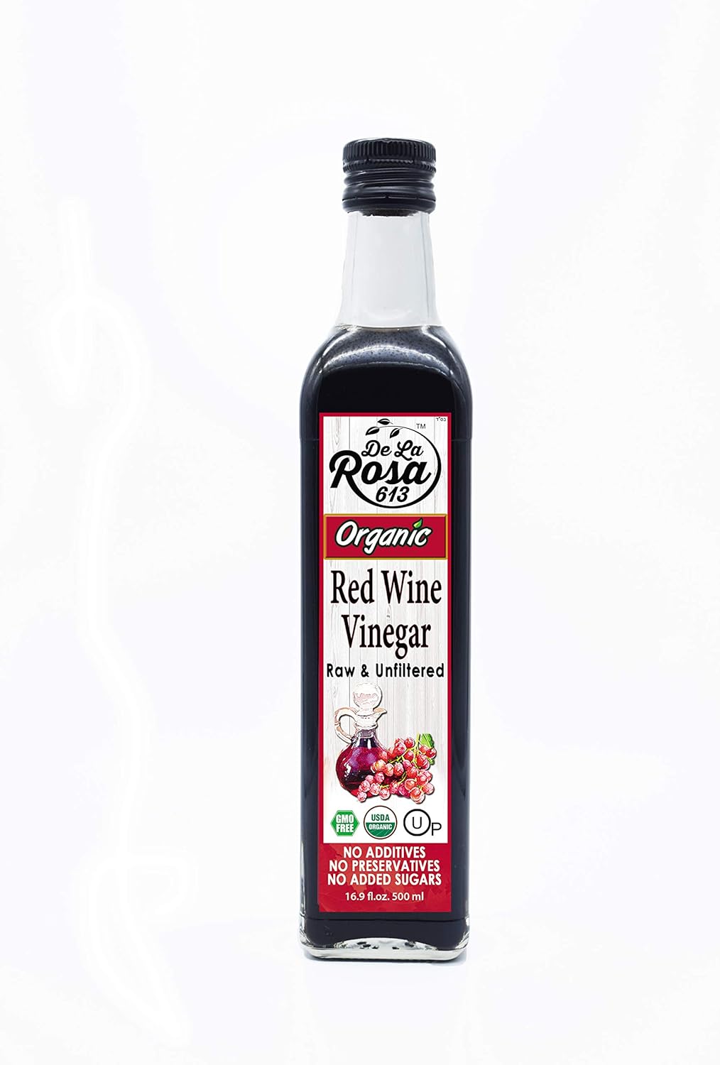 Amazon Com Organic Red Wine Vinegar De La Rosa 16 9oz Raw Unfiltered Vegan Gluten Free Kosher Great For Salads Dressings Marinades And More Grocery Gourmet Food