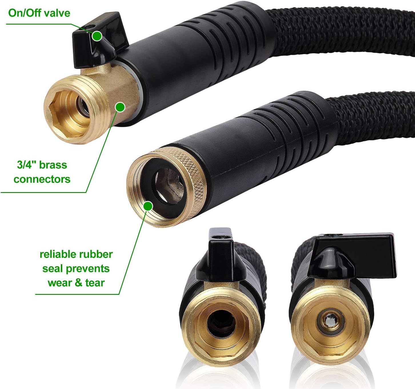 EasyJoy Expandable Garden Hose - Super Strong 3750D Fabric - 4-Layers Flex Strong Latex – Your Best Choice for Watering and Washing (Without Sprayer) (50FT) : Home Improvement