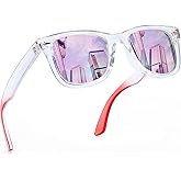 FancyPink Retro Mirrored Polarized Sunglasses for Women|Lightweight Trendy Sunglasses w UV400 Protection