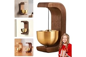 BIBIFACTORY 2025 New Magnetic Wooden Doorbell for All Materials, Suction Door Type Solid Wood Wind Chime, Door Wind Chime, for Restaurants Home Barn C Shape