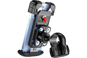 CRYMOW Motorcycle Phone Mount Holder, Bike Phone Holder, Phone Holder for Bike with Dual Vibration Dampener, Bike Phone Mount, Motorcycle Phone Holder for iPhone 15/14/13/12 Pro Max and more 5.1-6.8" Phones