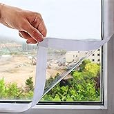 Mellroom Adjustable Window Insulation Kit 47inX63in(120X160cm) for Winter Keep Cold Out,cuttable Transparent Film 180㎛ Thickn
