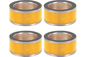PATIKIL 4.2 x 2 Inch Air Compressor Intake Paper Filter 4 Pack Piston Type Air Filter Elements Replacement for Blowers Generators Filter Particles to Reduce Noise, Yellow