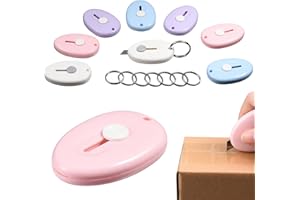 JSEHCHYA 8 Set of Mini Box Retractable Cutter, Small Letter Package Opener Sutility Knives Cutter with Keychain Hole.Perfect for Opening Small Boxes, Cutting Paper, and DIY Crafts,Random Color (8)