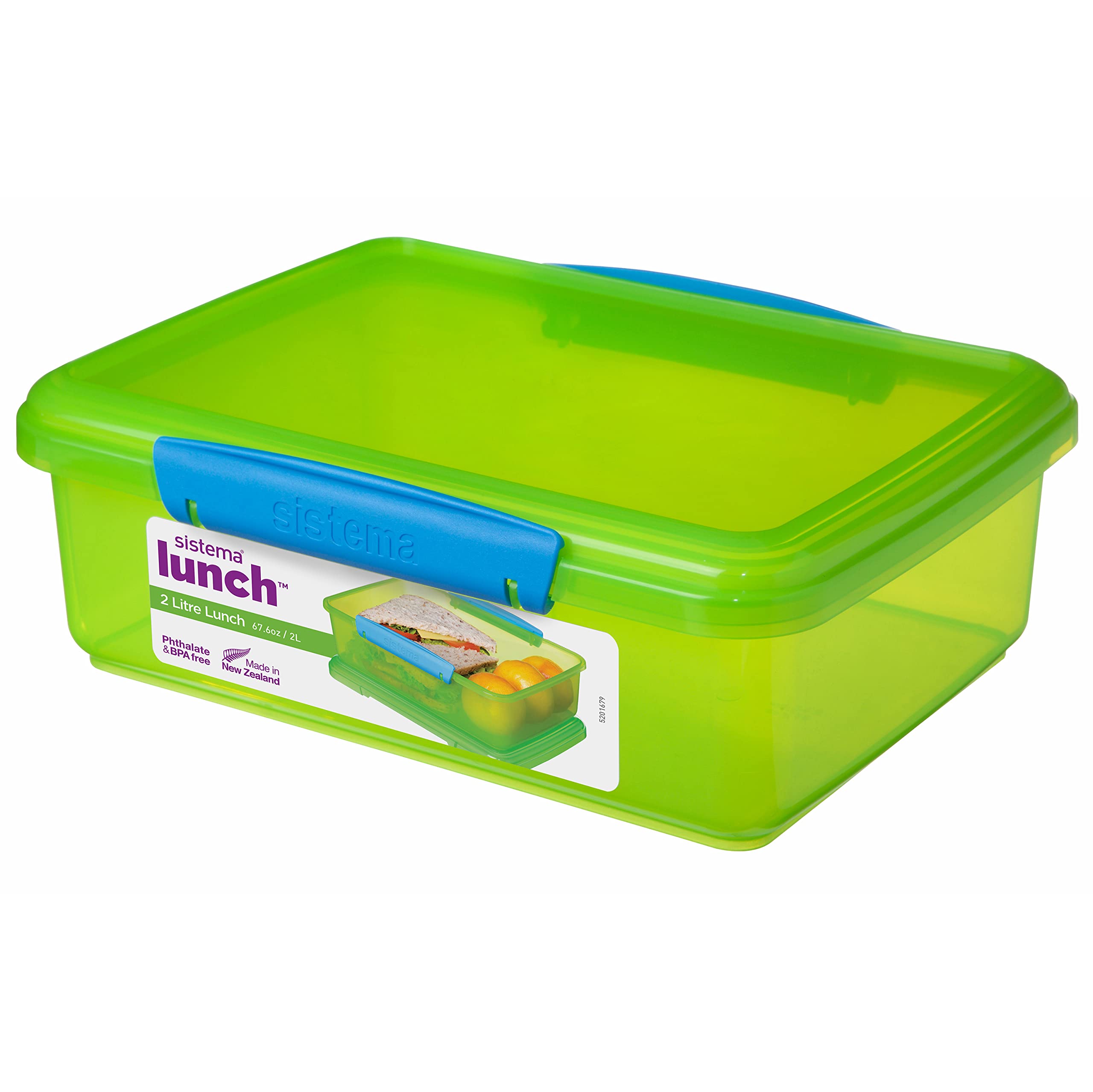 Sistema Lunch Box | 2 L | Food Storage Container | BPA-Free | Assorted Colours | 1 Count