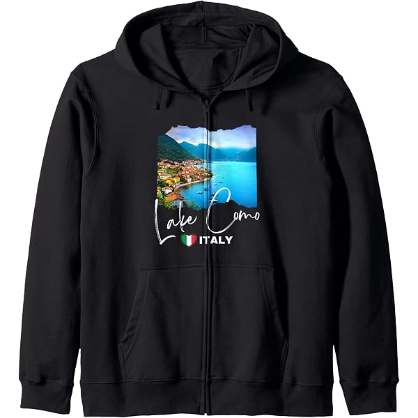 T-shirt Femme Italie - Imprimé Lago Di Como - Blanc - Taille M - Gildan