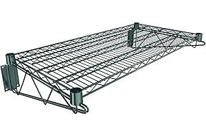 Krollen Industrial 18" x 36" Green Epoxy Wire Wall Mount Shelf