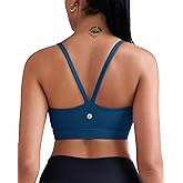 RUNNING GIRL Sports Bras for Women,Light Impact Molded Cup Strap Sports Bra with Sewn in Pads,Best for A-C Cup