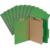 Blue Summit Supplies 10 Green Classification Folders, 1 Divider, Letter | Heavy Duty 25pt Pressboard, 1 Divider, 2 in Expansion, 2 Prong Fasteners, Medical, Legal and Office Files