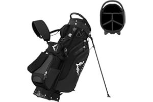 UNIHIMAl Lightweight Golf Stand Bag with 5 Way Full-Length Dividers, Semi-Concealed Stand, Folding Base, Adjustable Dual Straps and 8 Pockets