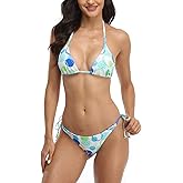 SHERRYLO Thong Bikini Two Pieces Bathing Suit for Women Triangle Top Brazilian Bottom S-XL Body