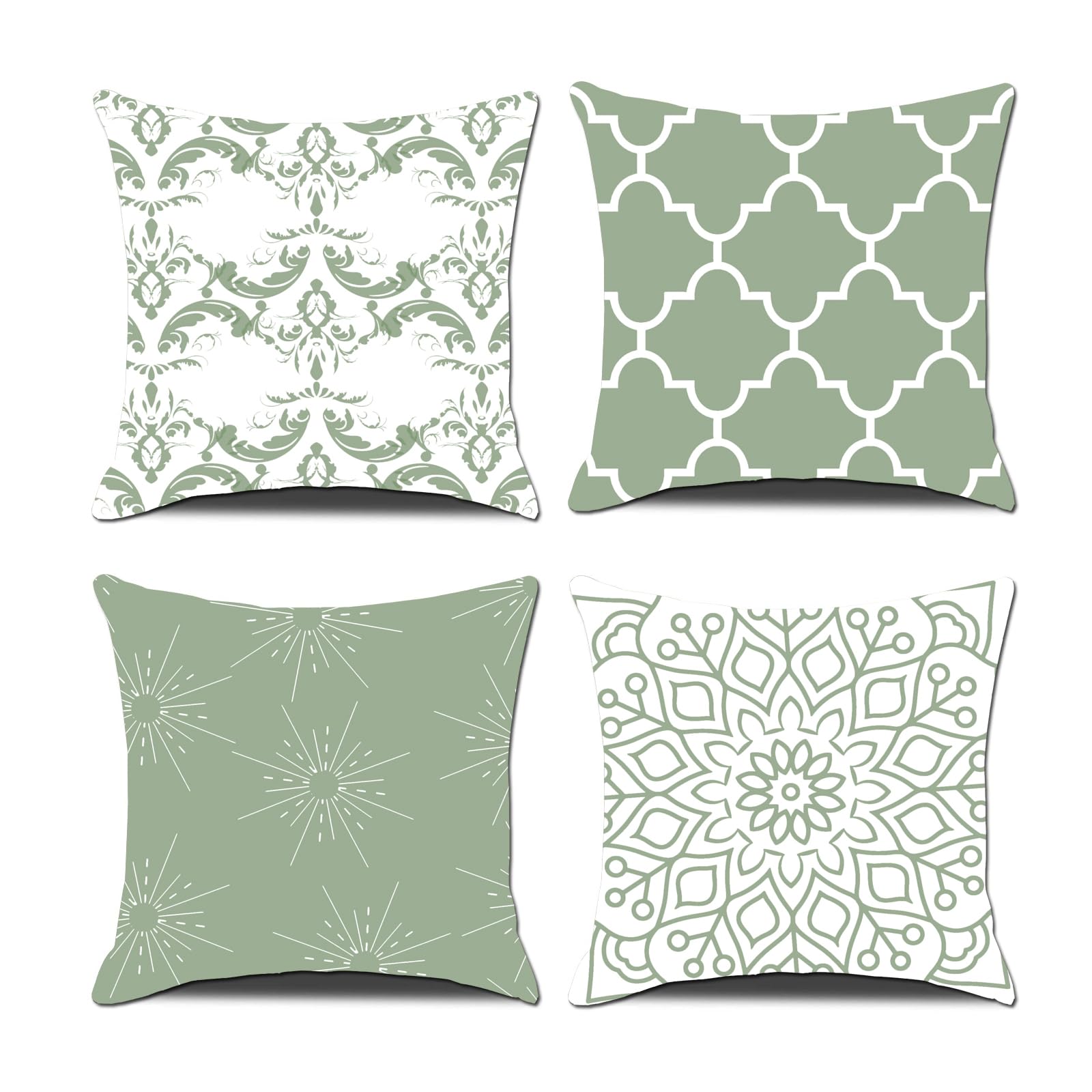 Homefeelzydys Cushion Covers 50cm x 50cm Gray Velvet 4pcs Double Print Soft Throw Pillow Case 20x20 inch Square Decorative Cushion Cover for Sofa Chair Patio Garden Blench Living Room Car Home Decor