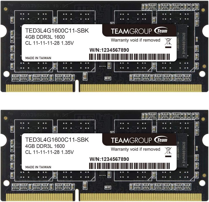 TeamGroup 8GB DDR3 1600MHz CL11 SO-DIMM Laptop RAM PC3-12800 Memory Module