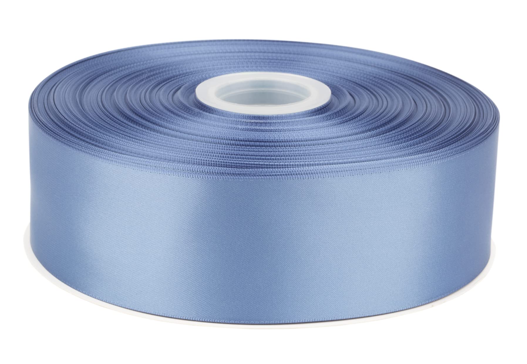 Fondersy 91 Meters Smoke Blue Double Faced Satin Ribbon - 50mm Width for Wedding, Gift Wrapping, Floral Arrangement and Crafts