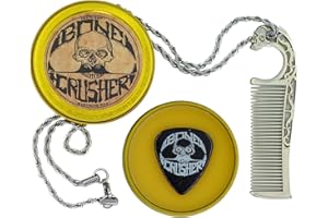 THE VINTAGE GROOMING CO. Mustache Wax Extra Strong Hold Bone Crusher (Heat Source Required) 1 oz Tin & Necklace Death Grip Mustache Comb Mens Combo Kit - Grooming For Men Handlebar Moustache