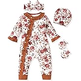 Aalizzwell Baby Girls Romper Outfit Fall Winter Clothes with Accessories