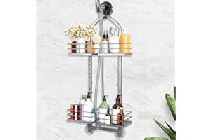 Aquohola Shower Caddy Hanging for Handheld Showerheads Adjustable Height Extra Long Bathroom Storage Organizer Hanger Rack Ru