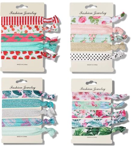 Amazon.com : 24pcs Colorful Elastic Hair Bands with Thanks 