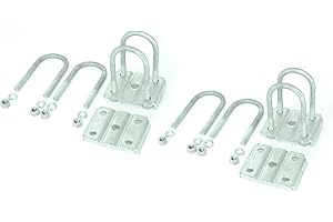 Sturdy Built Tandem Axle Galvanized U Bolt Kit for mounting Boat Trailer Leaf Springs for 2 3/8 Round Axle - 5 1/4" Long