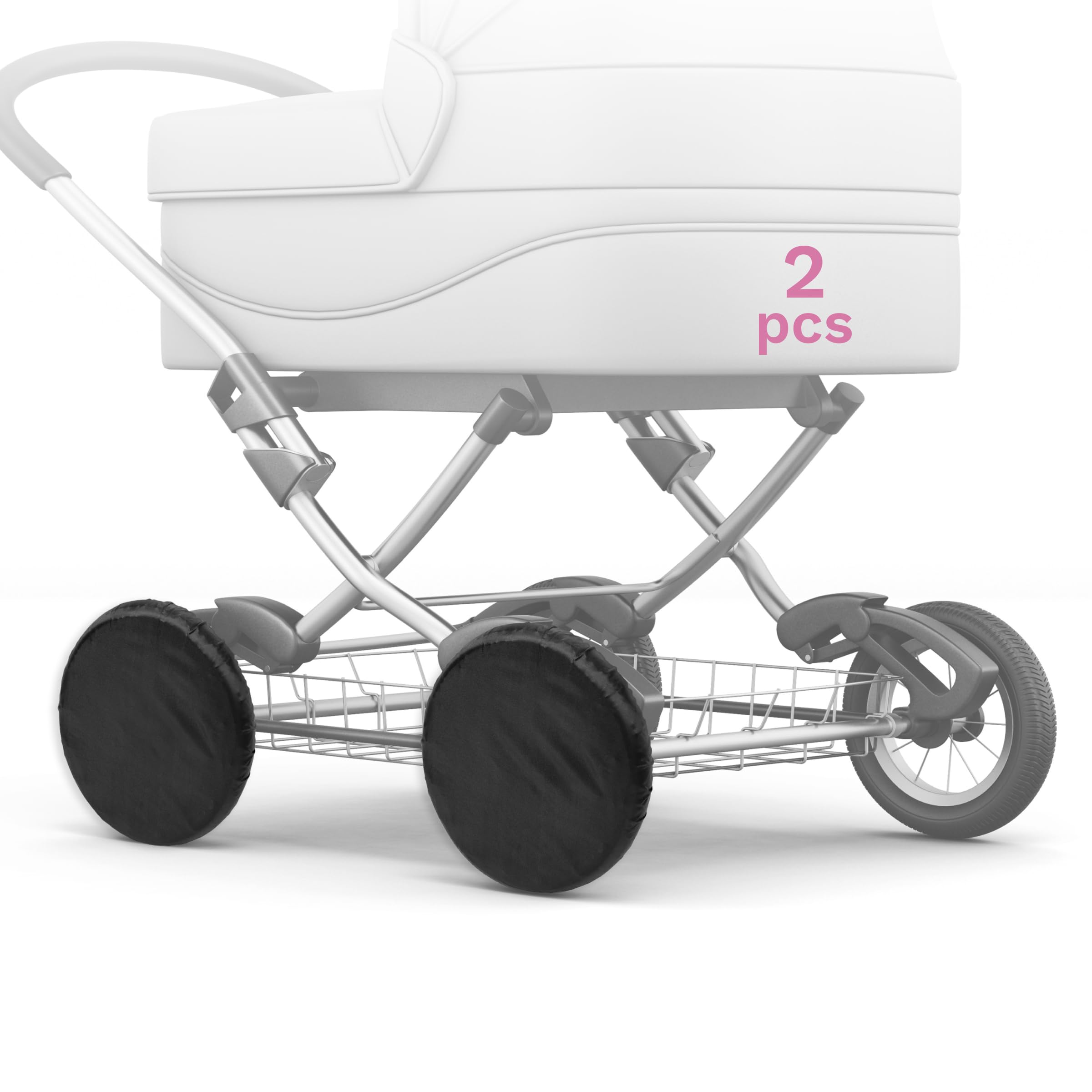 2X - Universal Protection Cover for Wheels Pram Buggy Pushchair Front Rear