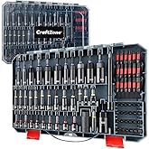 80-Piece Magnetic Nut Driver Set, Impact Driver Bit Set with 1/4" Hex Shank, Metric &amp; SAE Nut Drivers, Socket Adapters, Bit Holder, Universal Sockets, Wing Nut Driver, Quick-Release Drill Extension
