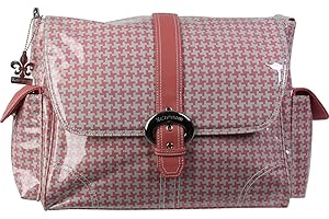 Kalencom Messenger Buckle Diaper Bag, Houndstooth/Pink