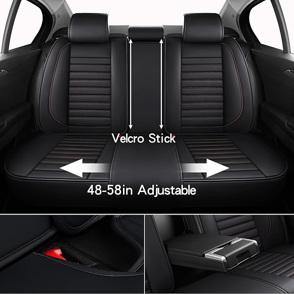 MINGBRON CAR SEAT COVERS FULL SET, 5 SEATS FRONT SEAT COVER AND BACK SEAT COVERS FOR CARS, AUTOMOTIVE SEAT COVERS, LEATHER WATERPROOF CAR SEAT PROTECTORS UNIVERSAL FOR CARS BROWN